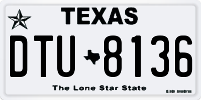 TX license plate DTU8136