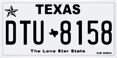 TX license plate DTU8158