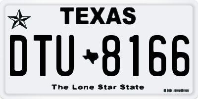 TX license plate DTU8166