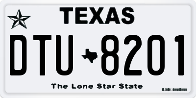 TX license plate DTU8201