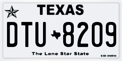 TX license plate DTU8209