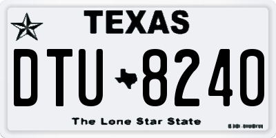 TX license plate DTU8240