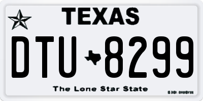 TX license plate DTU8299