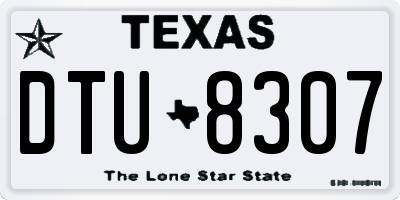 TX license plate DTU8307