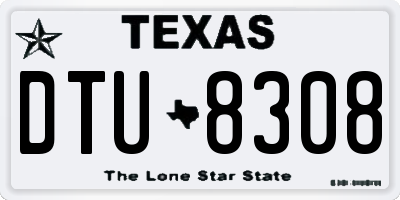 TX license plate DTU8308