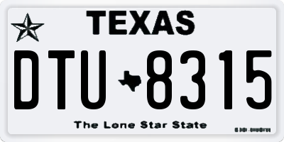 TX license plate DTU8315