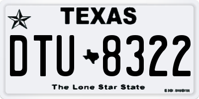 TX license plate DTU8322