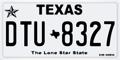 TX license plate DTU8327