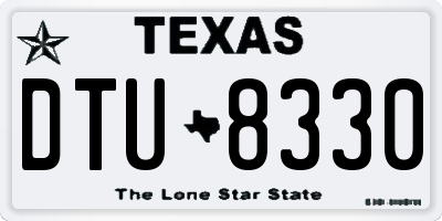 TX license plate DTU8330