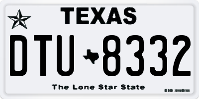 TX license plate DTU8332