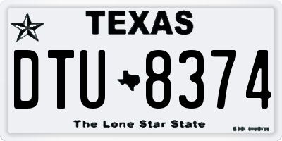 TX license plate DTU8374