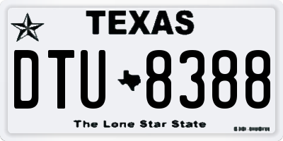 TX license plate DTU8388