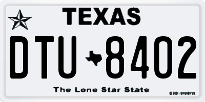 TX license plate DTU8402
