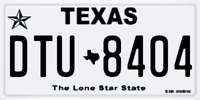 TX license plate DTU8404