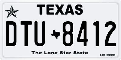 TX license plate DTU8412