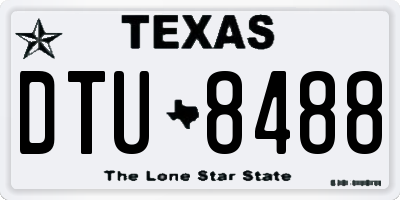 TX license plate DTU8488
