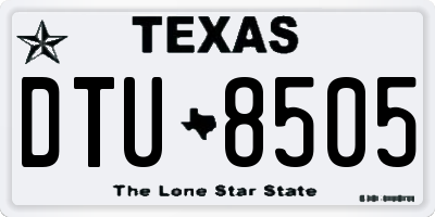 TX license plate DTU8505