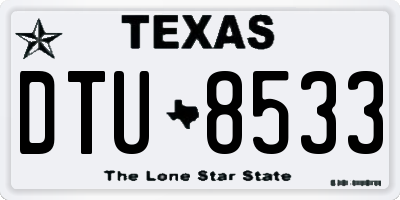 TX license plate DTU8533