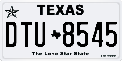 TX license plate DTU8545