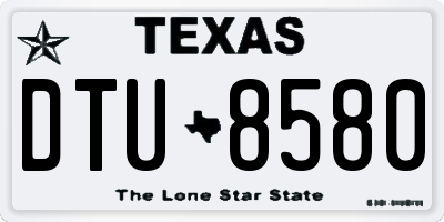TX license plate DTU8580