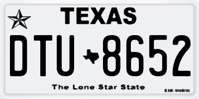TX license plate DTU8652