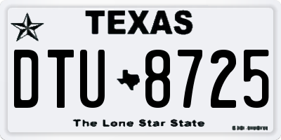 TX license plate DTU8725