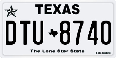 TX license plate DTU8740