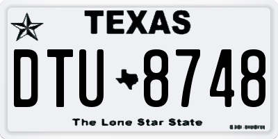 TX license plate DTU8748