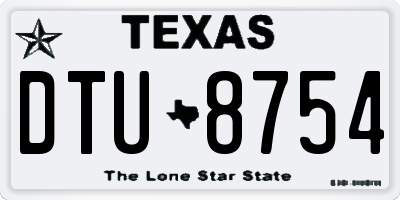 TX license plate DTU8754