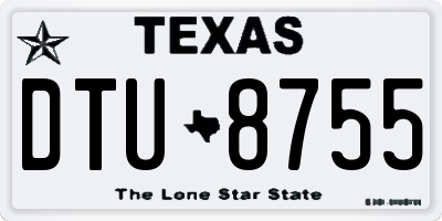 TX license plate DTU8755