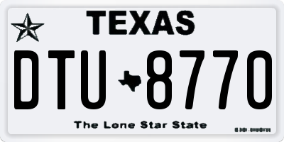 TX license plate DTU8770