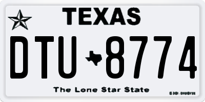 TX license plate DTU8774