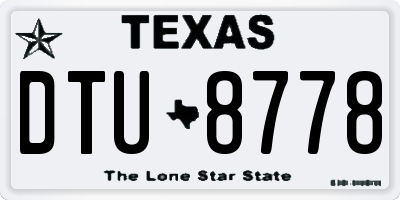 TX license plate DTU8778