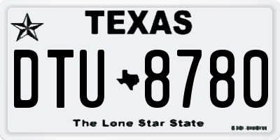 TX license plate DTU8780