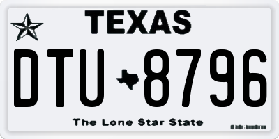 TX license plate DTU8796