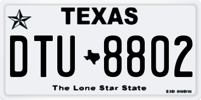 TX license plate DTU8802