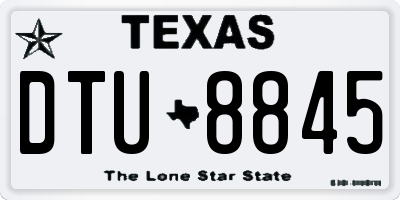 TX license plate DTU8845