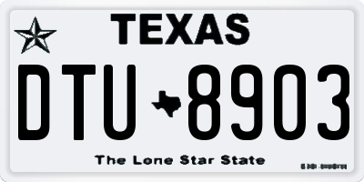 TX license plate DTU8903