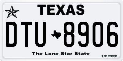 TX license plate DTU8906