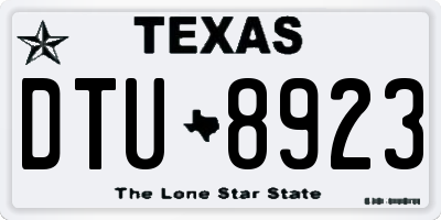 TX license plate DTU8923