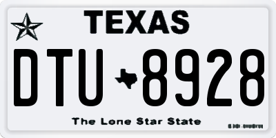 TX license plate DTU8928