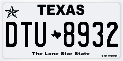 TX license plate DTU8932
