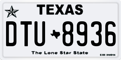 TX license plate DTU8936
