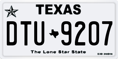 TX license plate DTU9207