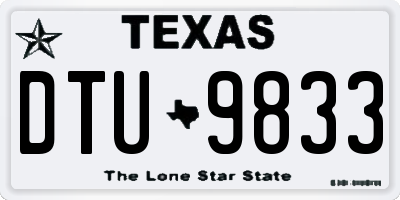 TX license plate DTU9833