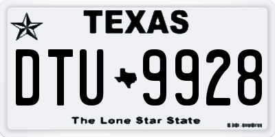 TX license plate DTU9928
