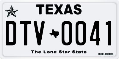 TX license plate DTV0041