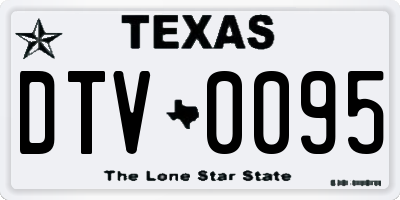 TX license plate DTV0095