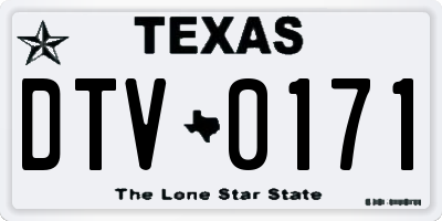 TX license plate DTV0171