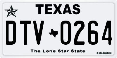 TX license plate DTV0264